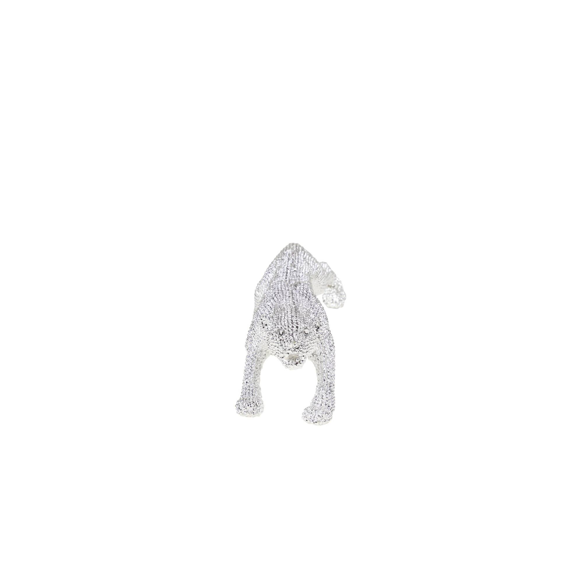 23" Silver Glam Leopard Sculpture